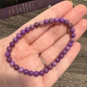 Phosphosiderite Purple Bead Bracelet - Genuine Crystal - NWOT